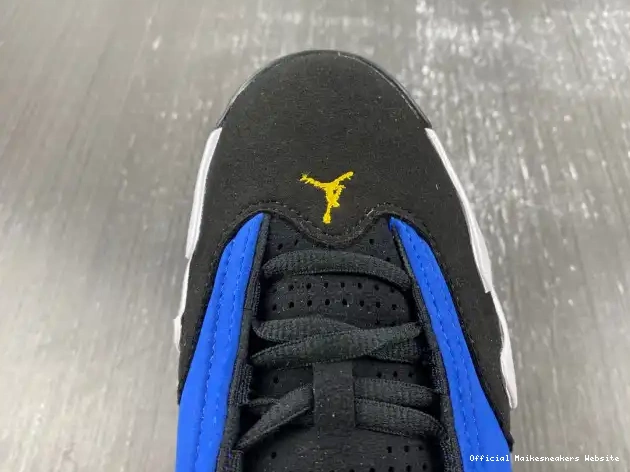 Official Maikesneakers 487471-407 Jordan 14 Retro Laney 0511